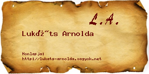 Lukáts Arnolda névjegykártya